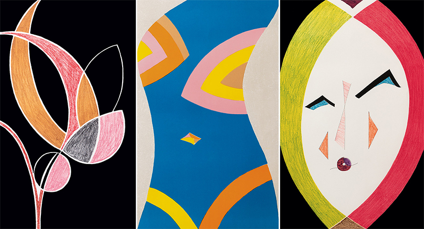 Pucci lithographs, “Night Flower”, “Sensitivity”, and “Mystery of Womanhood”, 1947. 