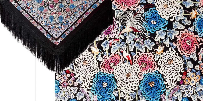 Chinese-European Fusion：Black Silk Background Canton Embroidery